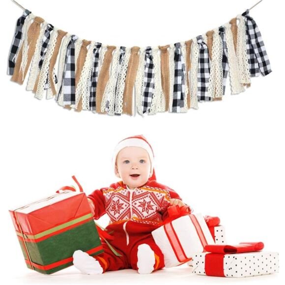 Buffalo Check Plaid Banner Black and White Gingham Spring Summer Fall Winter - Picture 3 of 6